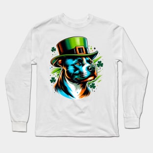 Staffordshire Bull Terrier's St Patrick's Day Festive Spirit Long Sleeve T-Shirt